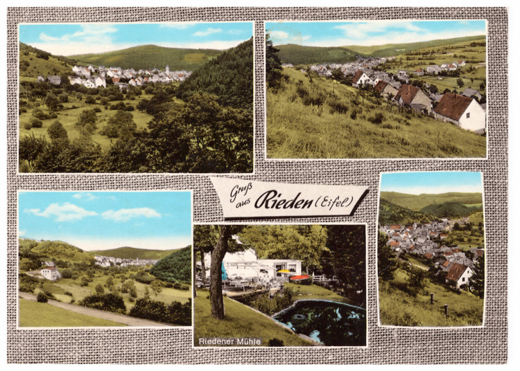 Historische Ansichten auf einer Postkarte von Rieden